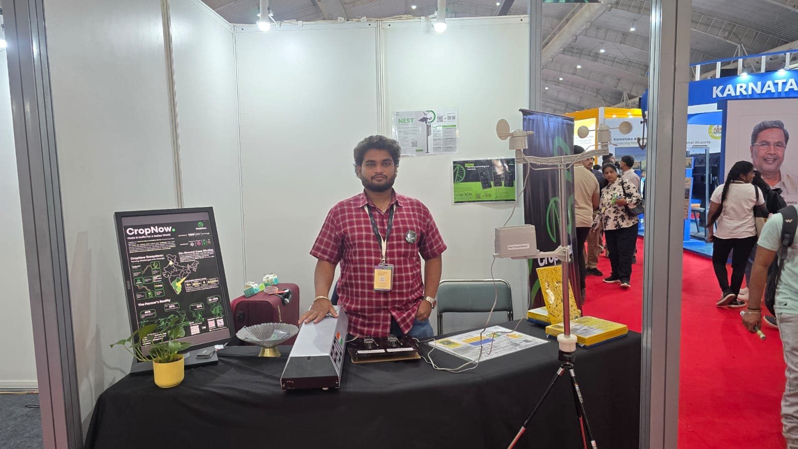 Manning the CropNow booth