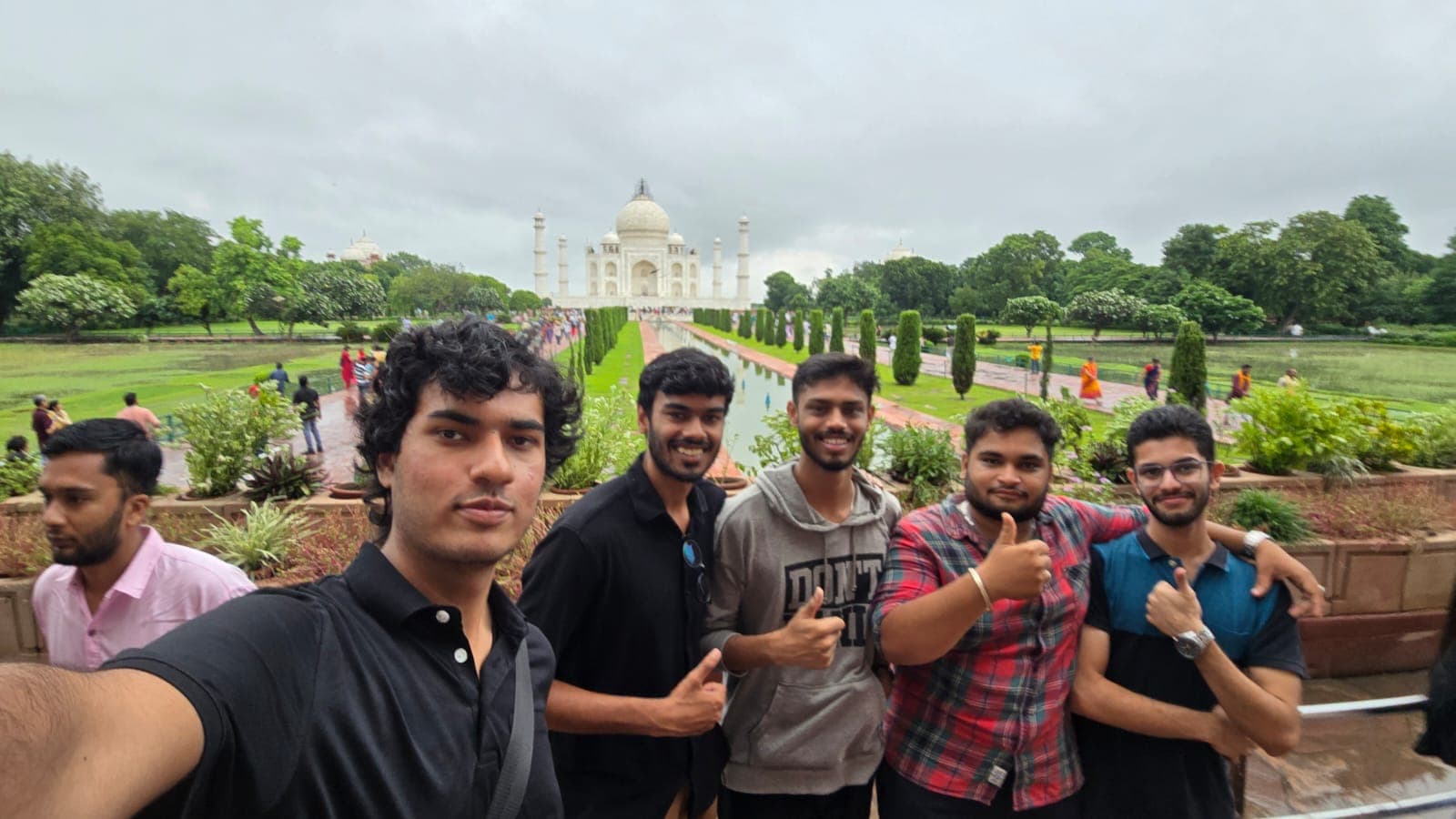 The team at the Taj Mahal during the Delhi trip