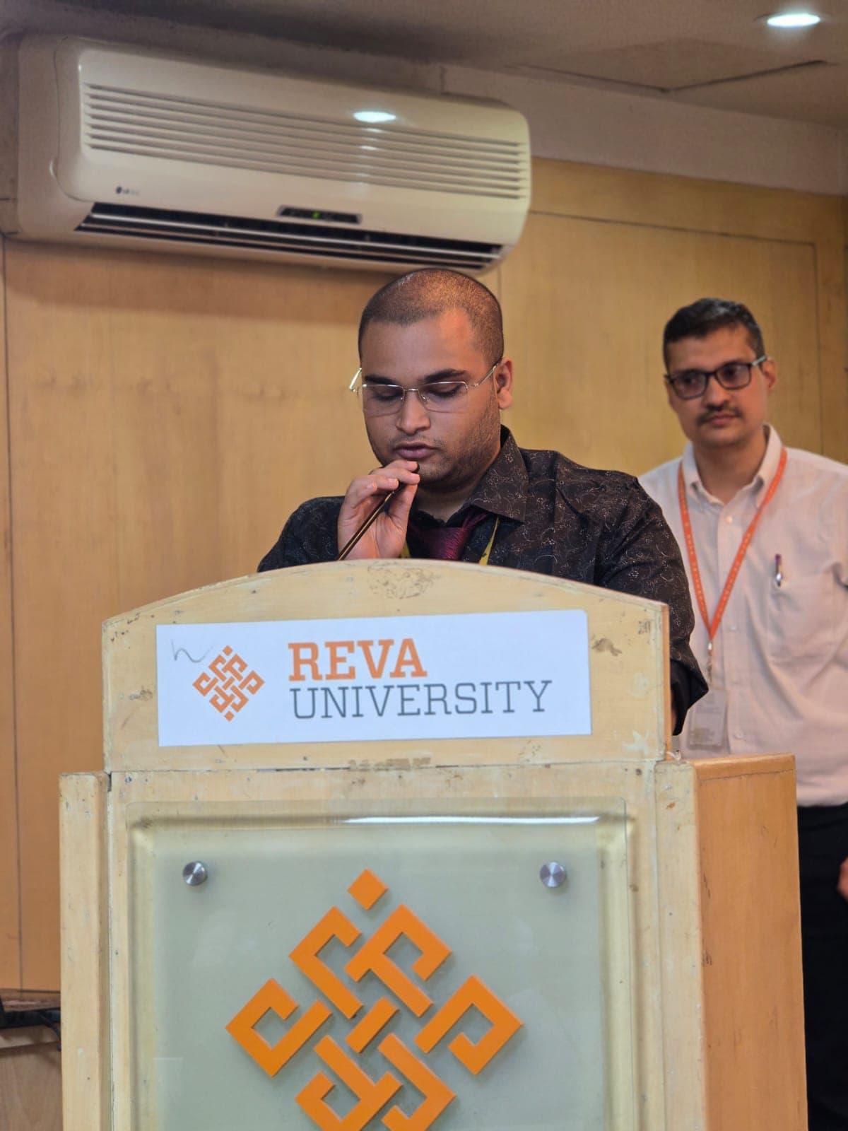 Speaking at a Yantra session at REVA University